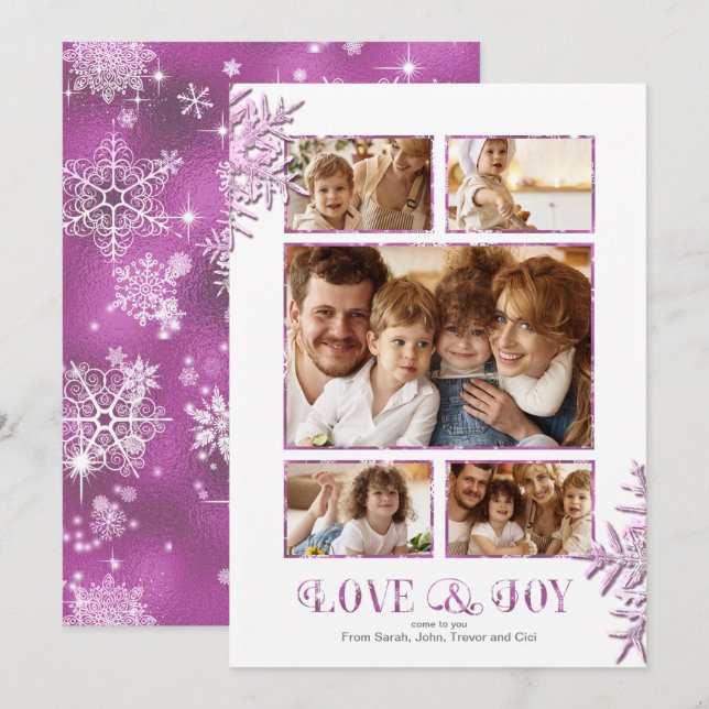 Prettiest Snowflakes Photo Template Orchid ID846 (Front/Back)