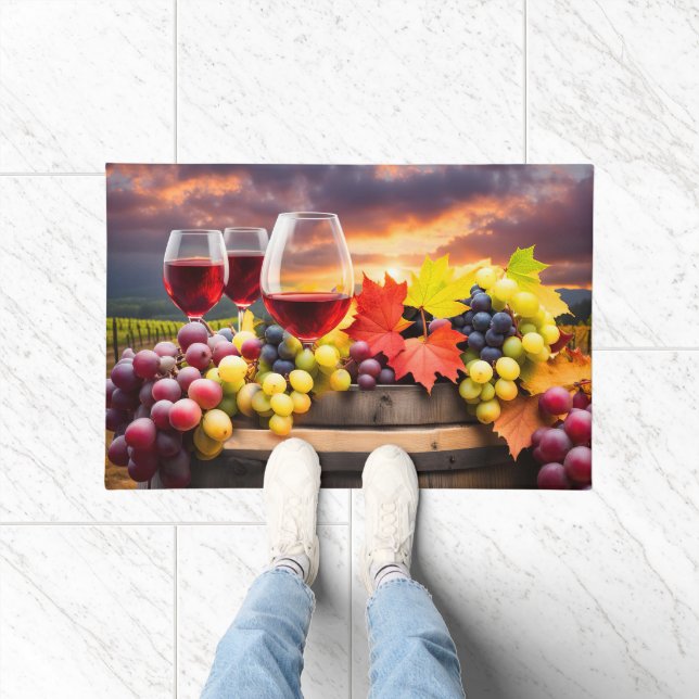 Prettiest Wine Country with Wine and Grapes Doormat (Indoor)