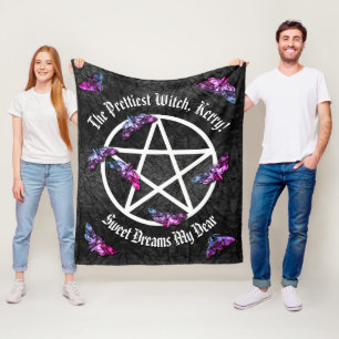 Prettiest Witch Pentagram Fleece Blanket