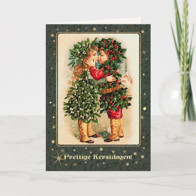 Prettige Kerstdagen.Christmas Cards in Dutch (Front)