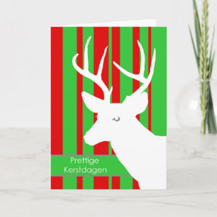 Prettige Kerstdagen, Christmas in Dutch, Deer Holiday Card