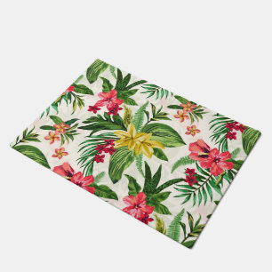Prettily Hibiscus Floral Pattern Doormat