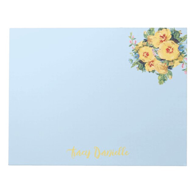 Prettty Floral Bouquet Custom  Notepad (Front)