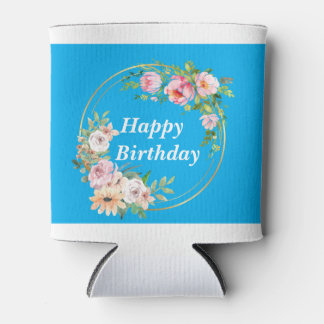 Prettty Pink & Gold Flower Wreath Cooler