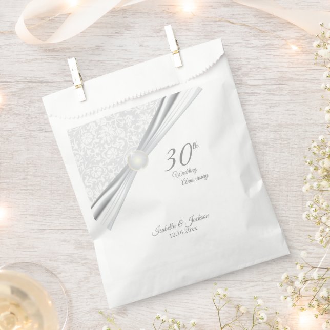 Pretty 30th  Wedding Anniversary Design Favour Bags (Clipped)