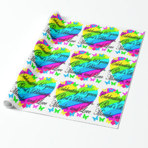 PRETTY 60TH BIRTHDAY PRAYERFUL GIFTS WRAPPING PAPER