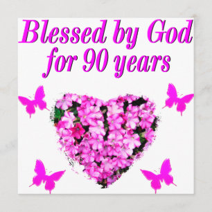 PRETTY 90TH BIRTHDAY FLORAL CARD
