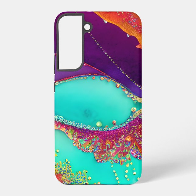 Pretty Abstract Beachy Art Samsung Galaxy S22+ Case (Back)