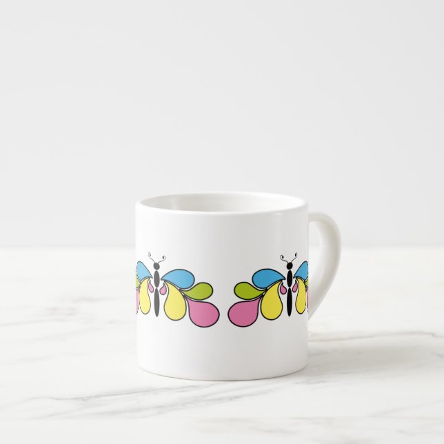 Pretty Abstract Butterfly Espresso Cup (Front Right)