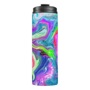 Pretty Abstract Colourful Fluid Art Thermal Tumbler