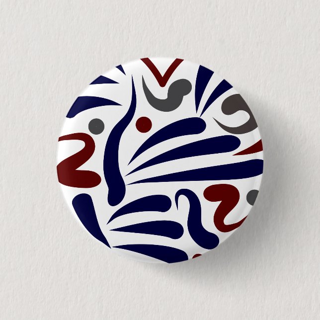 Pretty abstract heart pattern 3 cm round badge (Front)