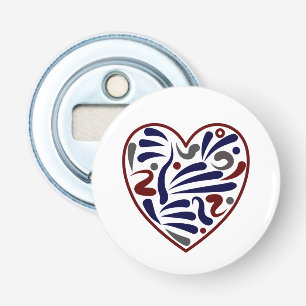 Pretty abstract heart pattern bottle opener