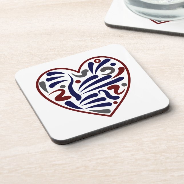 Pretty abstract heart pattern coaster (Left Side)