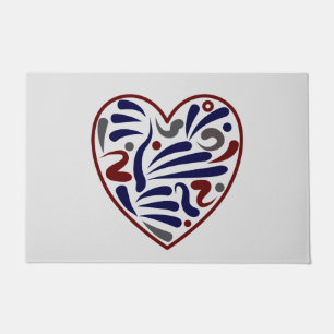 Pretty abstract heart pattern doormat