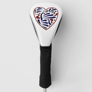 Pretty abstract heart pattern golf head cover