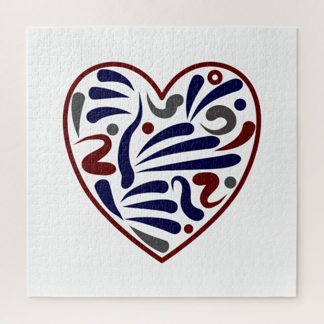 Pretty abstract heart pattern jigsaw puzzle (Vertical)