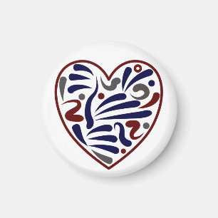Pretty abstract heart pattern magnet
