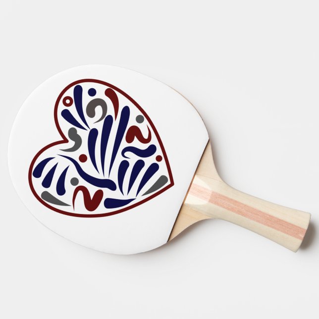 Pretty abstract heart pattern ping pong paddle (Side)