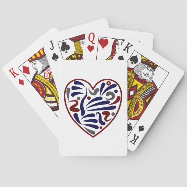 Pretty abstract heart pattern playing cards (Back)