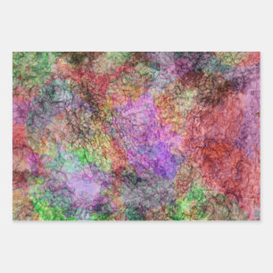 Pretty Abstract Mix of Swirled Pastel Colours Grey Wrapping Paper Sheet