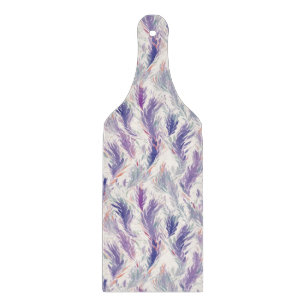 Pretty Abstract Modern Floral Feather Pattern Cutting Board