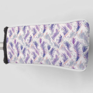 Pretty Abstract Modern Floral Feather Pattern Golf Head Cover