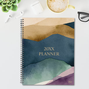 Pretty Abstract Modern Pattern Monogram Planner