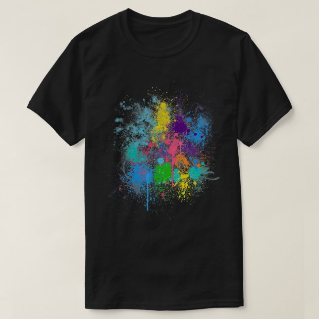 Pretty Abstract Paint Splatter Design  Men Women K T-Shirt (Design Front)