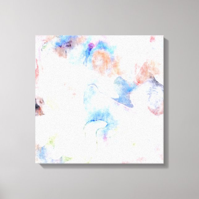 Pretty Abstract Pastels Watercolour Art Canvas Print (Front)