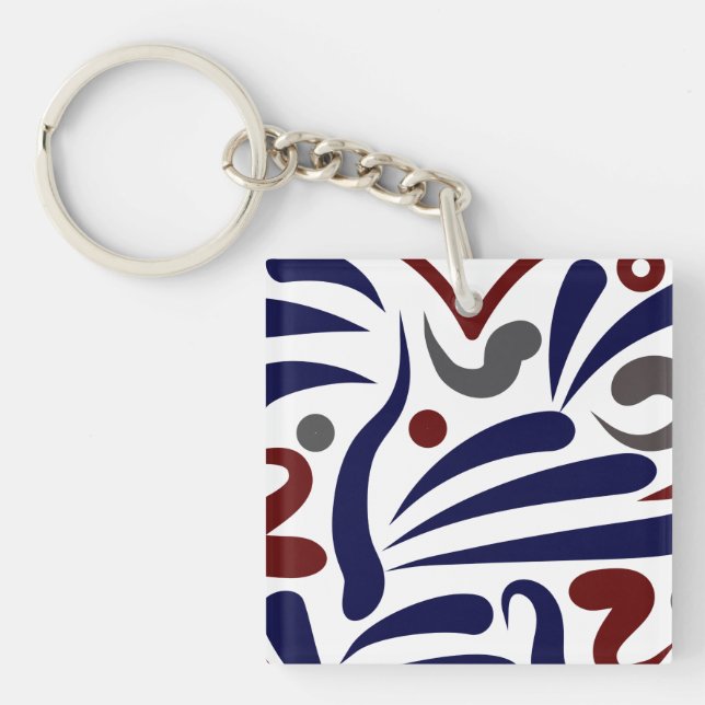 Pretty abstract pattern key ring (Front)