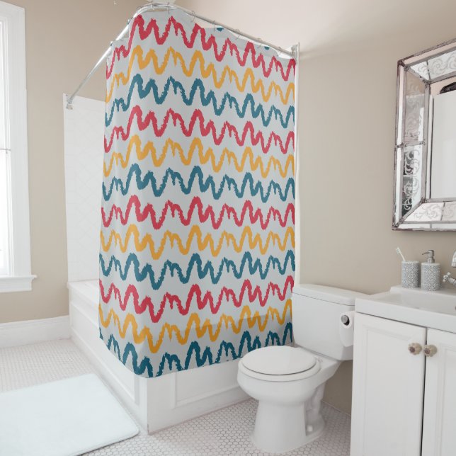 Pretty Abstract Pattern Shower Curtain (In Situ)
