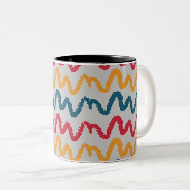 Pretty Abstract Pattern Two-Tone Coffee Mug (Front Right)