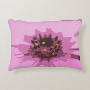 Pretty Abstract Pink Daisy Flower Decorative Cushion