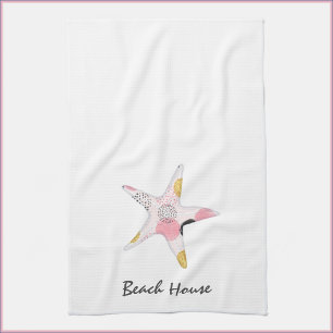 Pretty Abstract Starfish Beach House Tea Towel