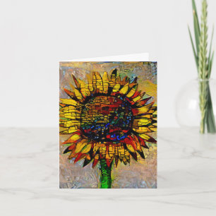 Pretty Abstract Sunflower Painting Note Card