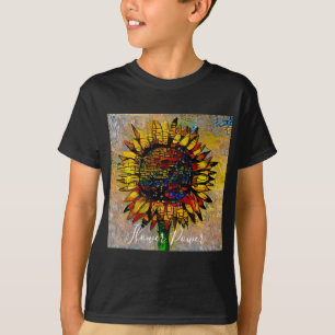Pretty Abstract Sunflower Painting T-Shirt