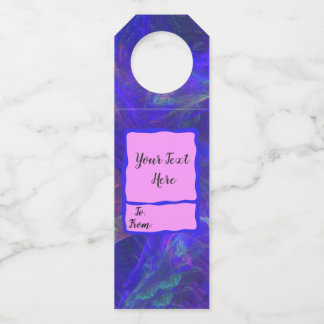 Pretty Abstract Swirls of Celestial Misty Colours Bottle Tag
