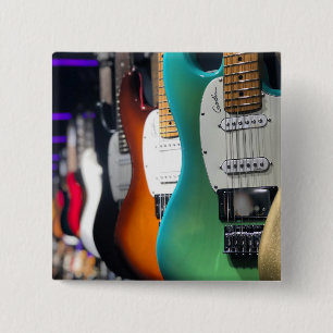 Pretty Acoustic Guitar 15 Cm Square Badge