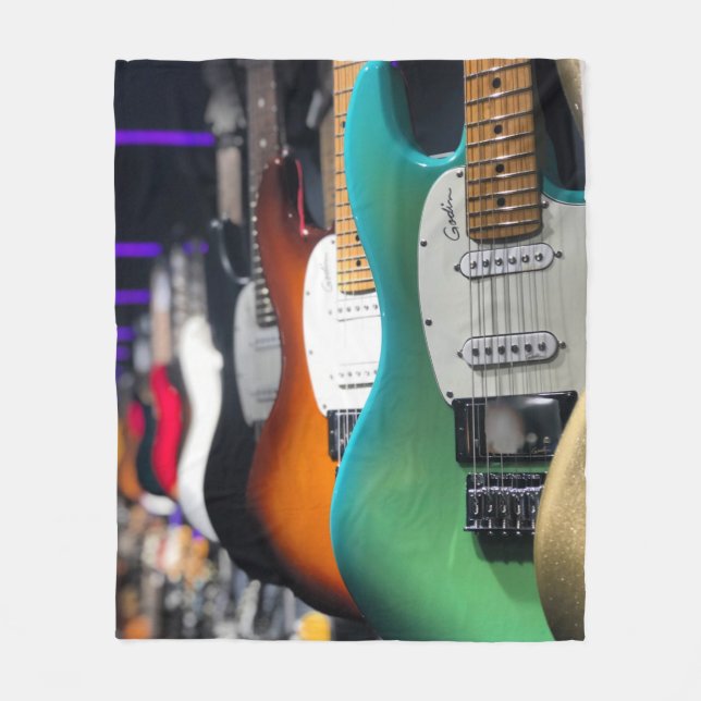 Pretty Acoustic Guitar Fleece Blanket (Front)