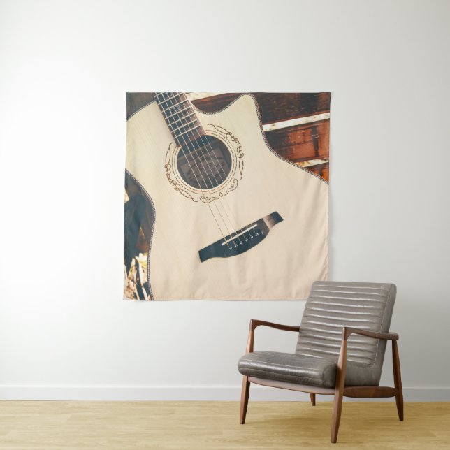Pretty Acoustic Guitar Tapestry (In Situ)