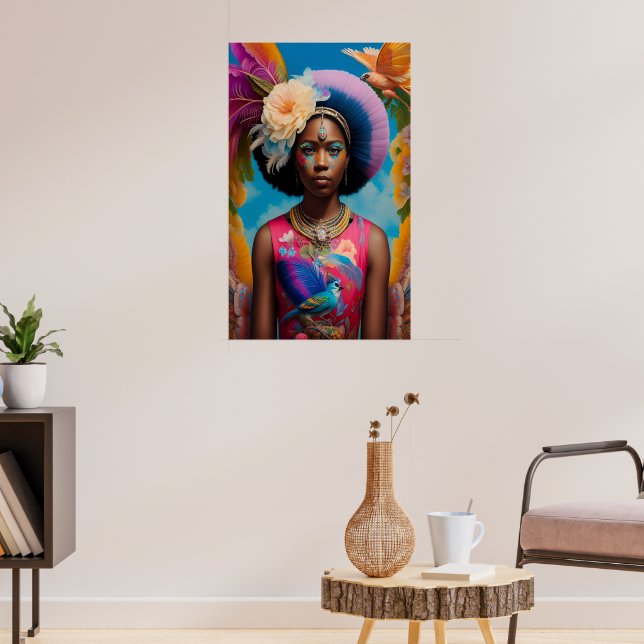 Pretty African princess with afro hair Poster (Living Room 3)