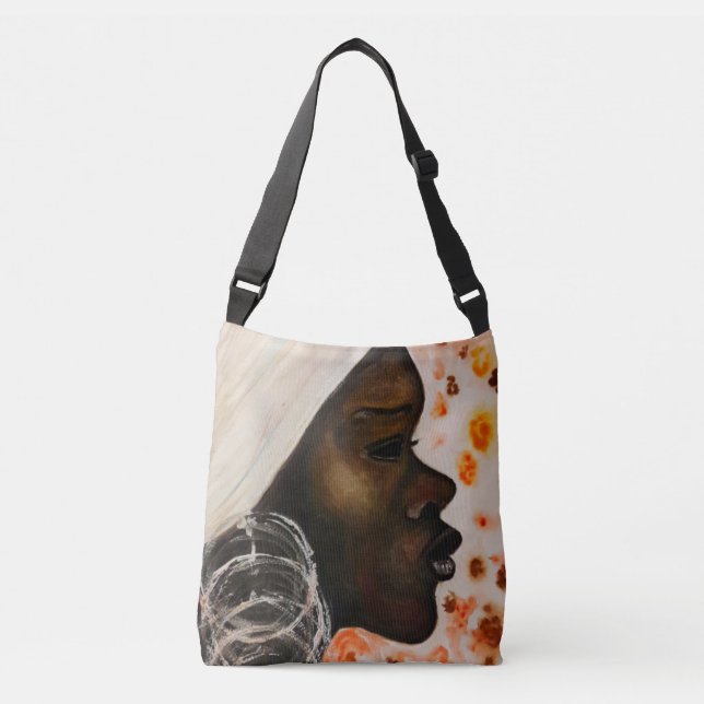 Pretty African Woman Crossbody Bag (Front)