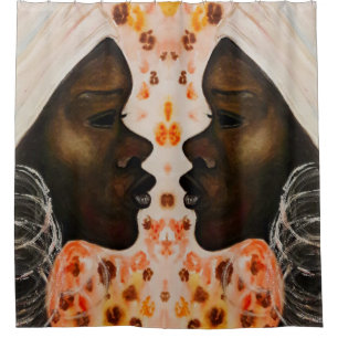 Pretty African Woman Shower Cusrtain Curtain