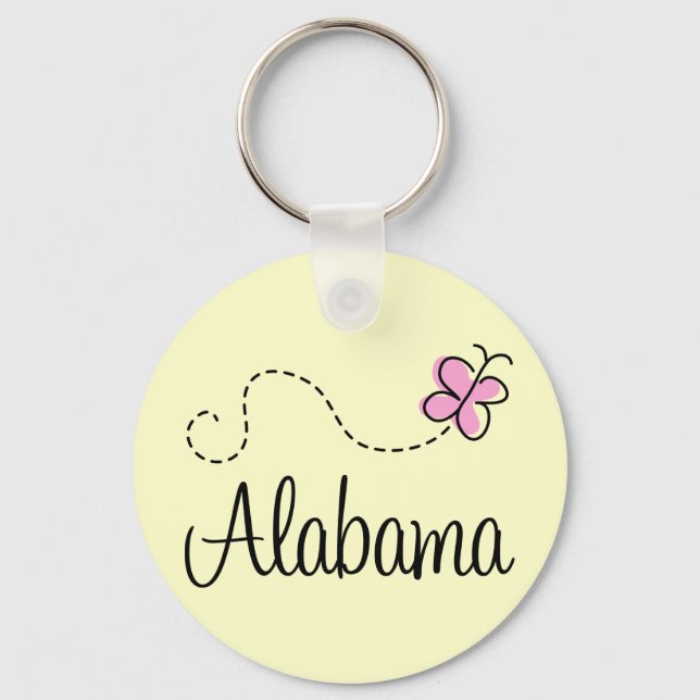 Pretty Alabama T-shirt Gift Key Ring (Front)