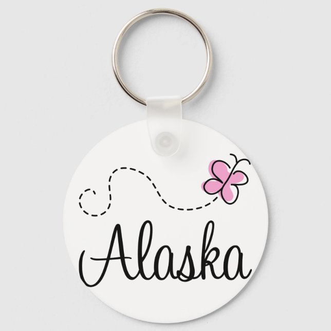 Pretty Alaska T-shirt Gift Key Ring (Front)