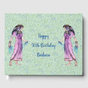 Pretty Ancient Egyptian Woman Birthday Green Blue Guest Book
