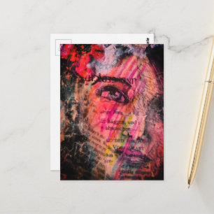 pretty and colorful abstract face mixed media postcard