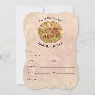 Pretty and Peachy Floral Bridal Shower Invitation