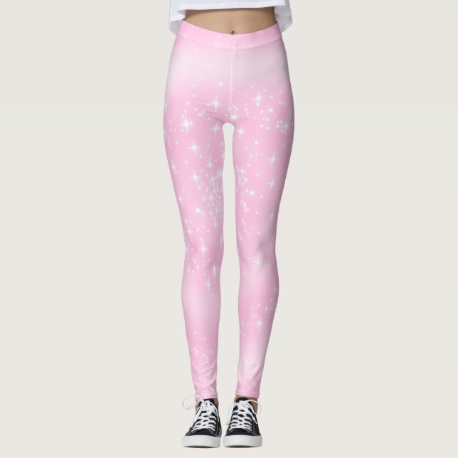 Pretty and Pink  Stars Girly Leggings (Front)