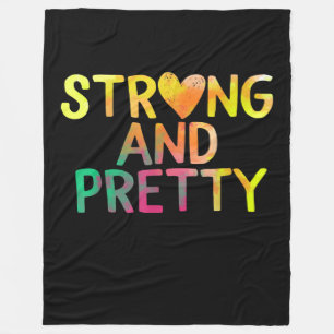Pretty And Strong Woman Gym Workout Fitness Fleece Blanket